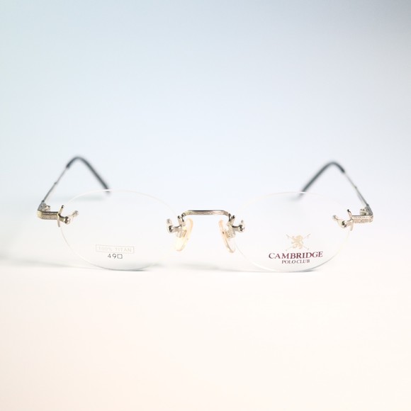 Cambridge Polo club 100% TITAN 49-20 138 rimless eyeglasses embossed pattern N13 - Picture 2 of 11